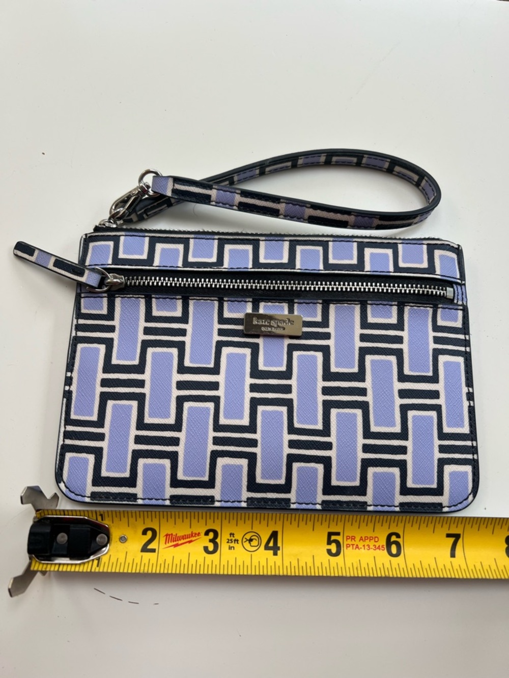 kate spade Lilac and Black Geometric Zip Wristlet-Never Used!